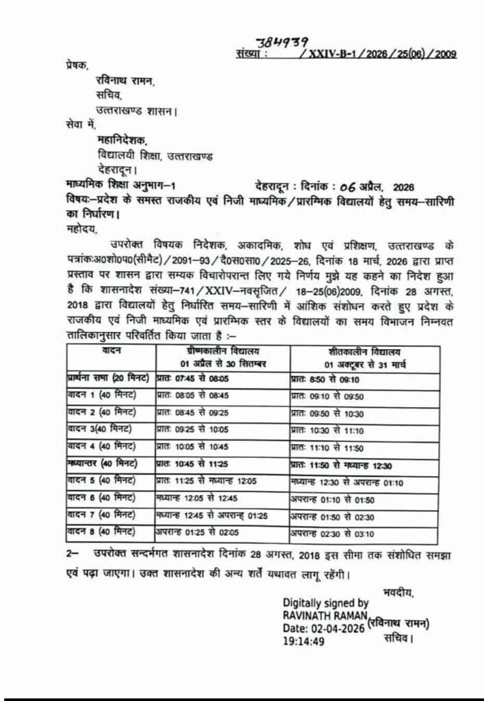 उत्तराखंड राजकीय एवं निजी माध्यमिक/प्रारंभिक विद्यालय उत्तराखंड स्कूल एजुकेशन